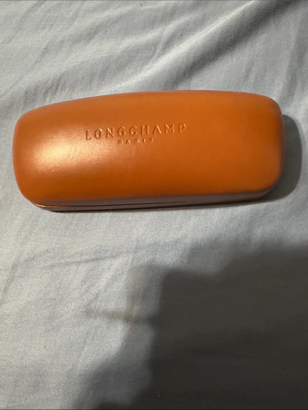 Longchamp Orange Leather Eyewear Case